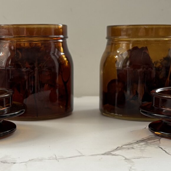Set of 2 Amber glass Hearth & Hand Jars - Picture 4 of 4